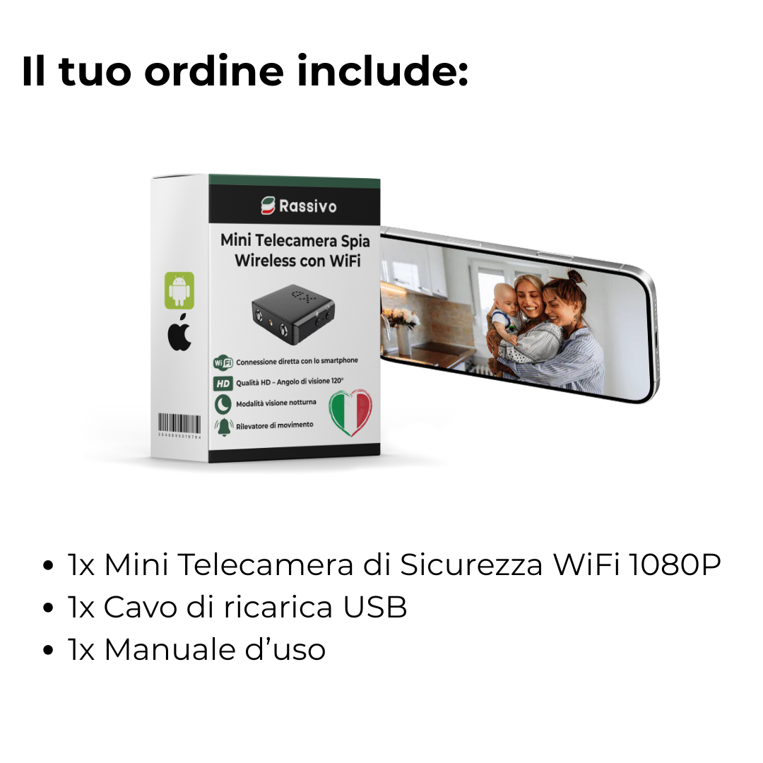 Mini Telecamera Spia | Sorveglianza Discreta, Visione Notturna & Rilevamento del Movimento – EliteVision