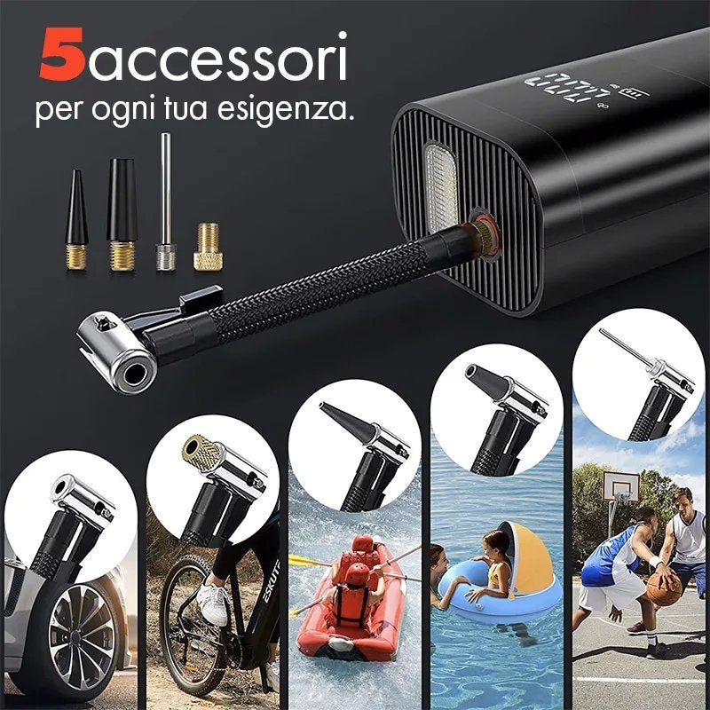 AirBoost™ 150PSI – Mini Compressore Portatile Senza Fili, Rapido & Preciso