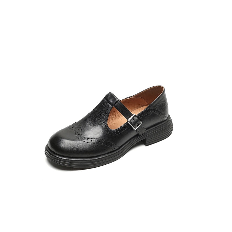 Scarpe T-Strap da Donna – Look strutturato con dettagli perforati