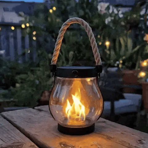 GARDENFLARE – Lanterna LED sospesa con effetto fiamma per uso all'aperto