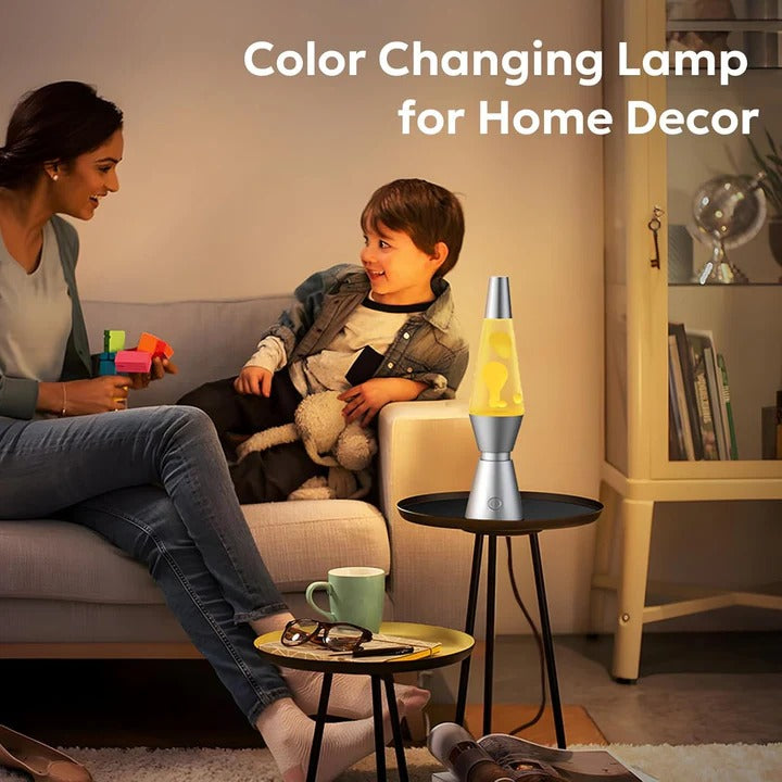 Lampada lavica in movimento con cera che cambia colore