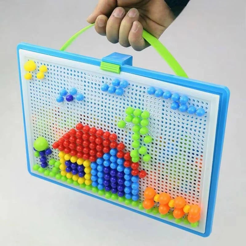 Set di puzzle mosaico su tavola forata per bambini, con scatola di conservazione, 296 pezzi