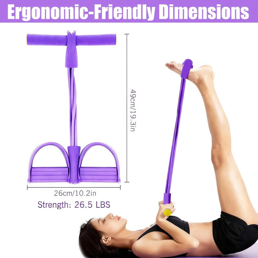 Elastico di resistenza con pedale per i piedi e maniglie rimovibili per allenamento in palestra domestica