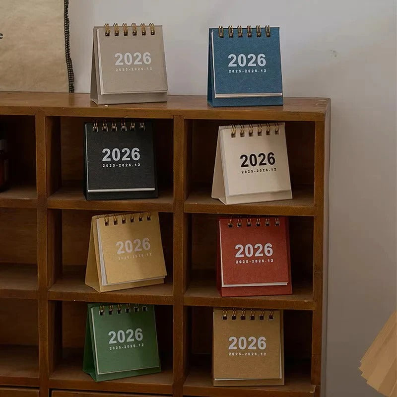 Calendario da tavolo 2026 con layout di pianificazione quotidiana