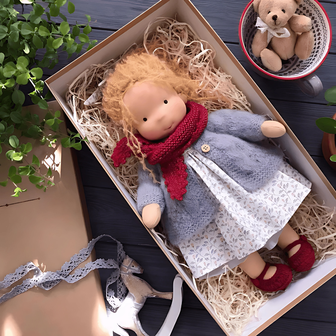 Bambola Artigianale in Morbido Peluche – Giocattolo Waldorf