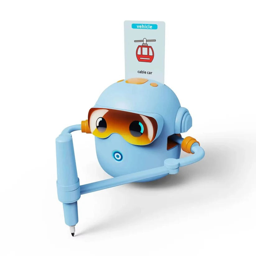 Robot disegnante guidato dalla voce per bambini con 100 carte d'arte e pennarelli