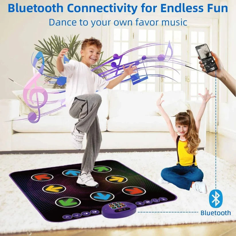Tappetino da ballo Bluetooth con luci LED e pad di gioco musicale elettronico per bambini