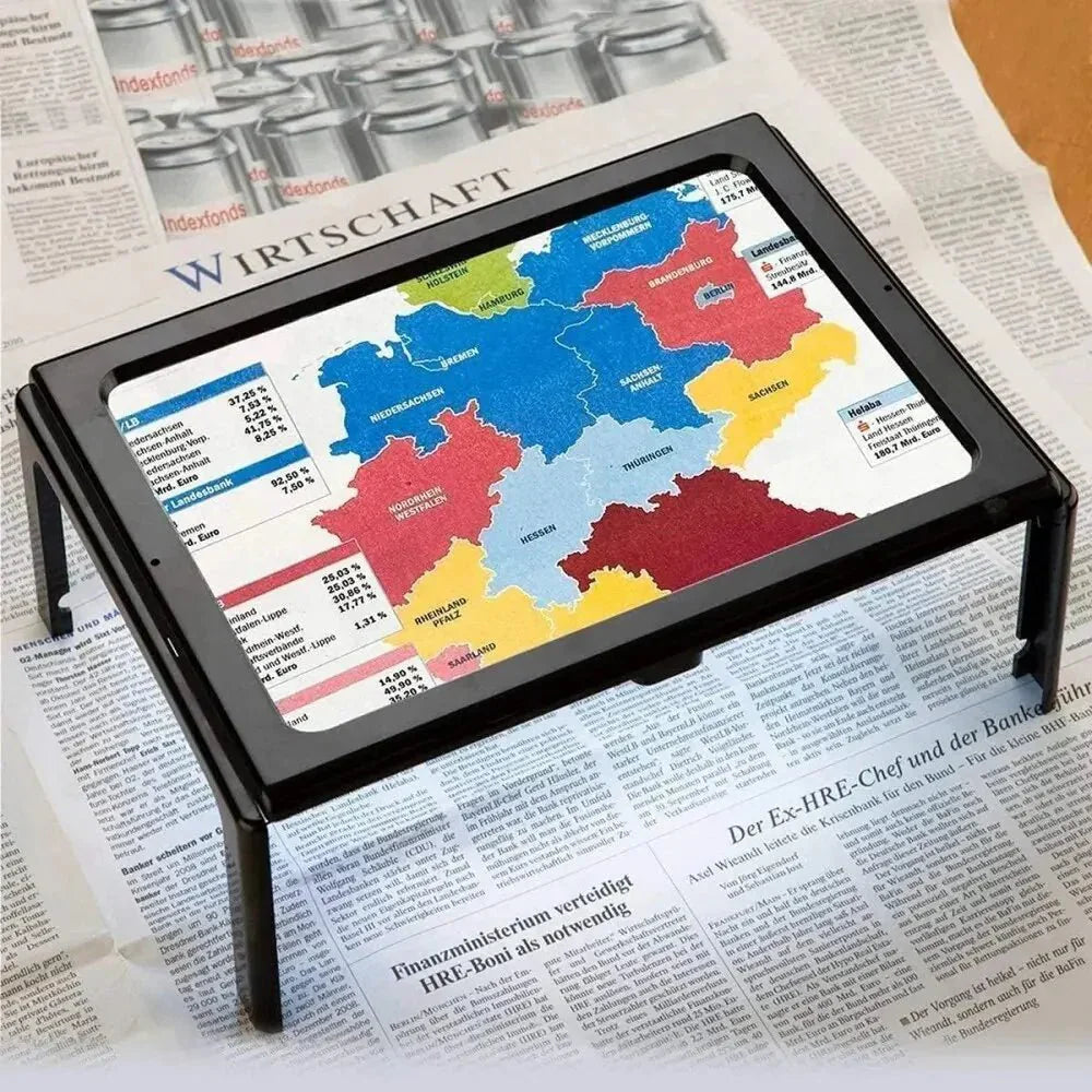Ingranditore da tavolo pieghevole 3x con illuminazione a LED
