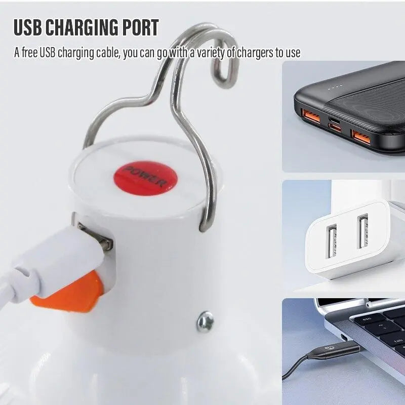 Lanterna da Campeggio LED Ricaricabile | Potente, Resistente & con Porta USB