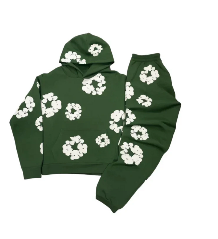 Completo Athleisure con Felpa e Jogger a Stampa Floreale