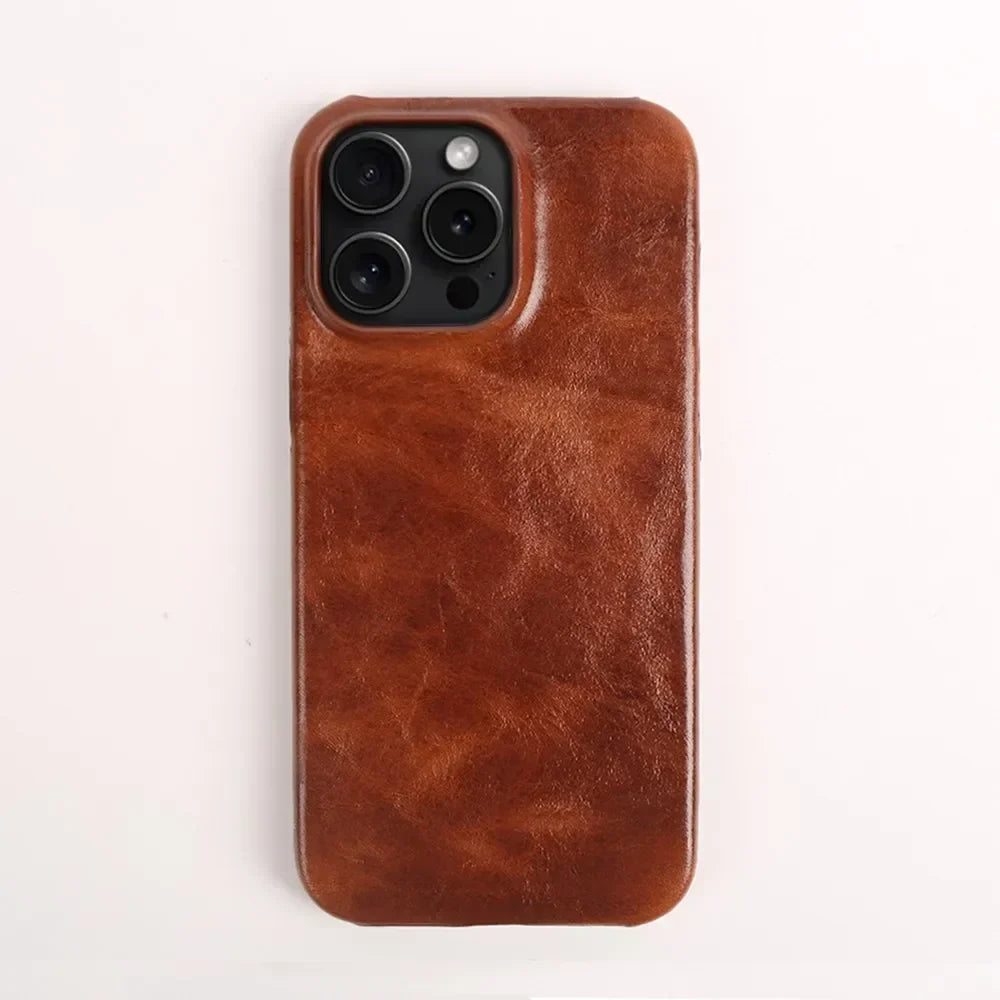 Custodia iPhone in pelle bovina artigianale
