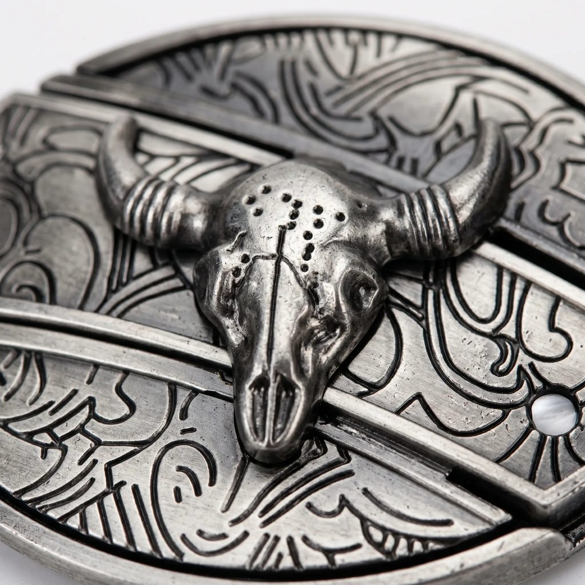Fibbia da cintura ovale in metallo stile cowboy