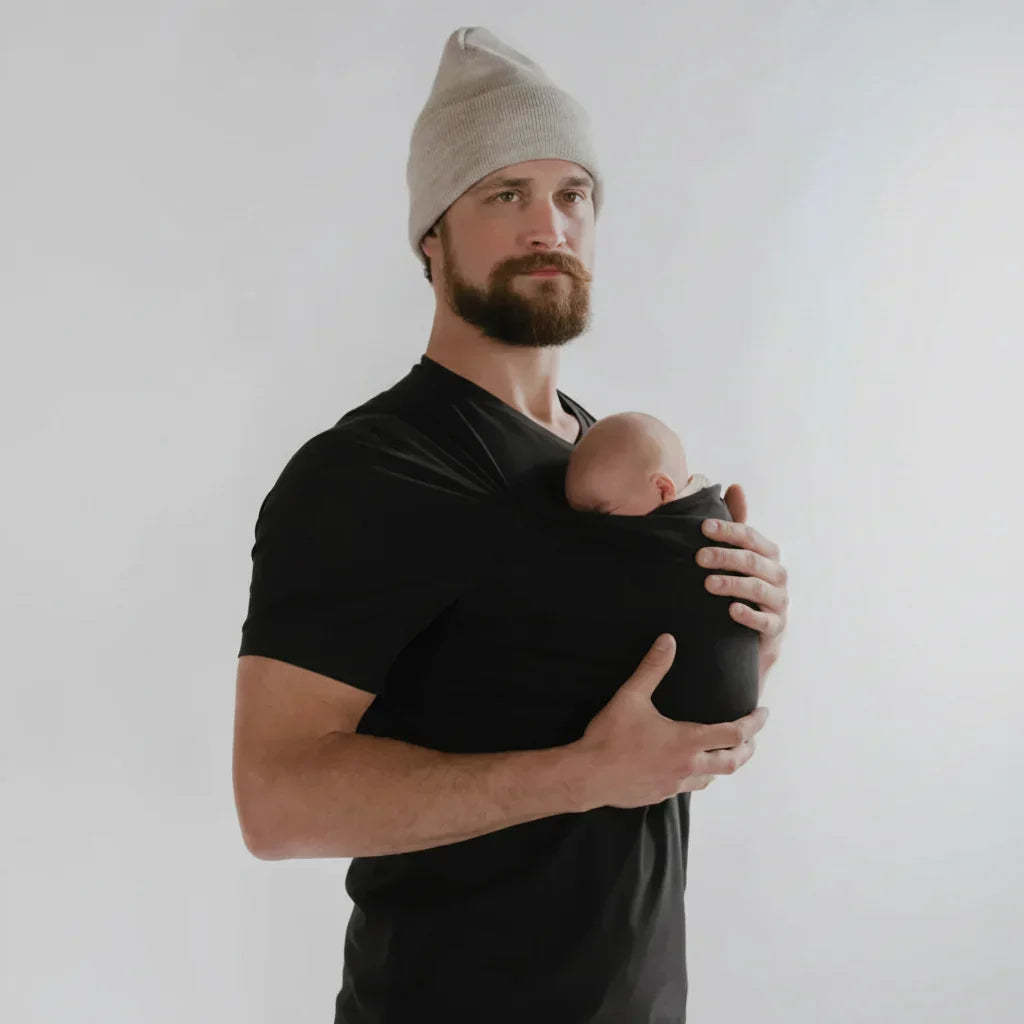 Maglietta babywearing con marsupio integrato in cotone elasticizzato, lavabile in lavatrice