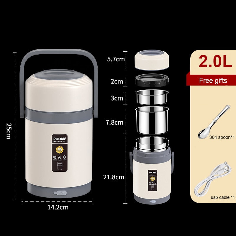 Portapranzo Termico USB in Acciaio Inox 304 Rassivo