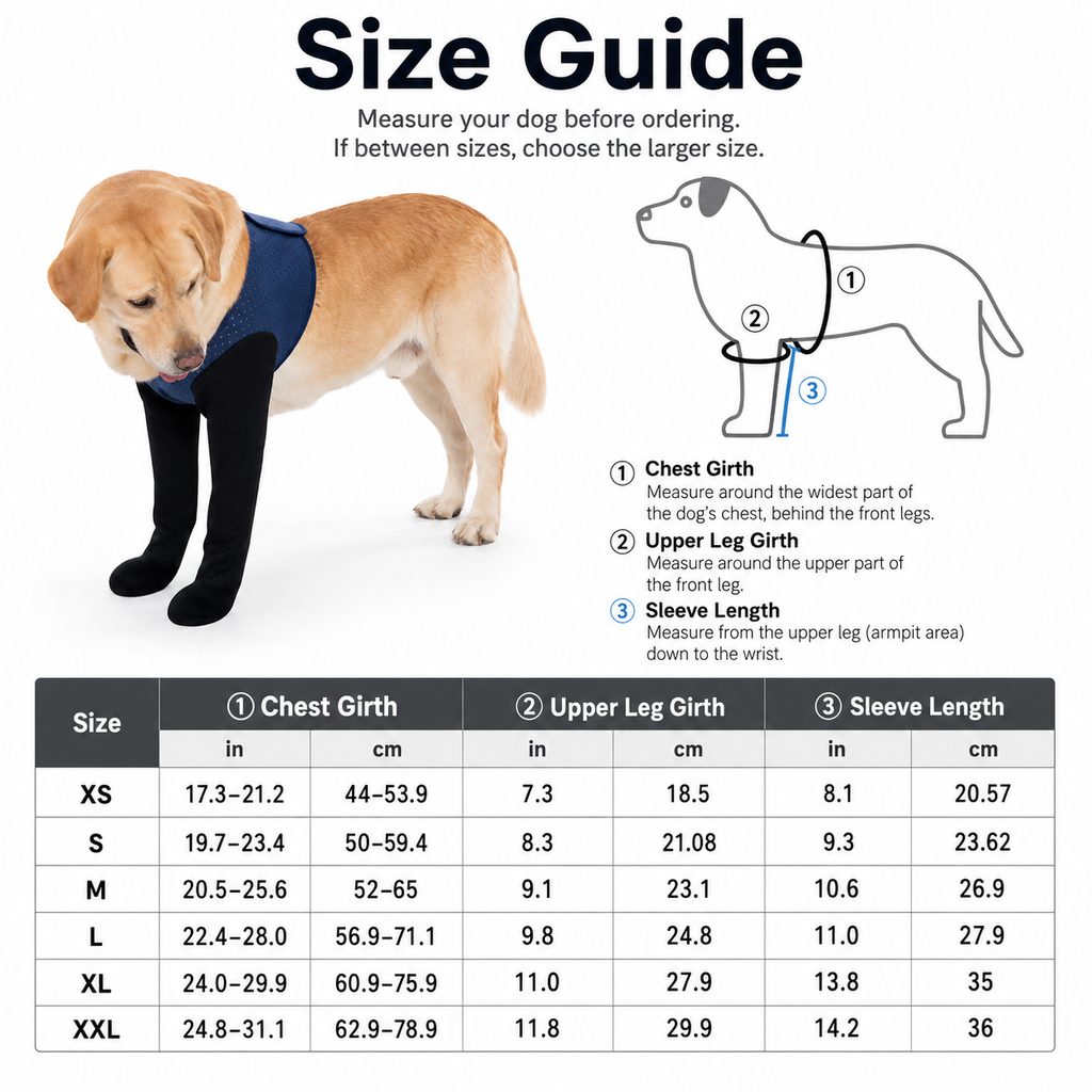 Rassivo PawGuard Protezione Doppia per Zampe Anteriori Cani - Tutore Anti-Leccamento Senza Collare per Post-Operatorio,