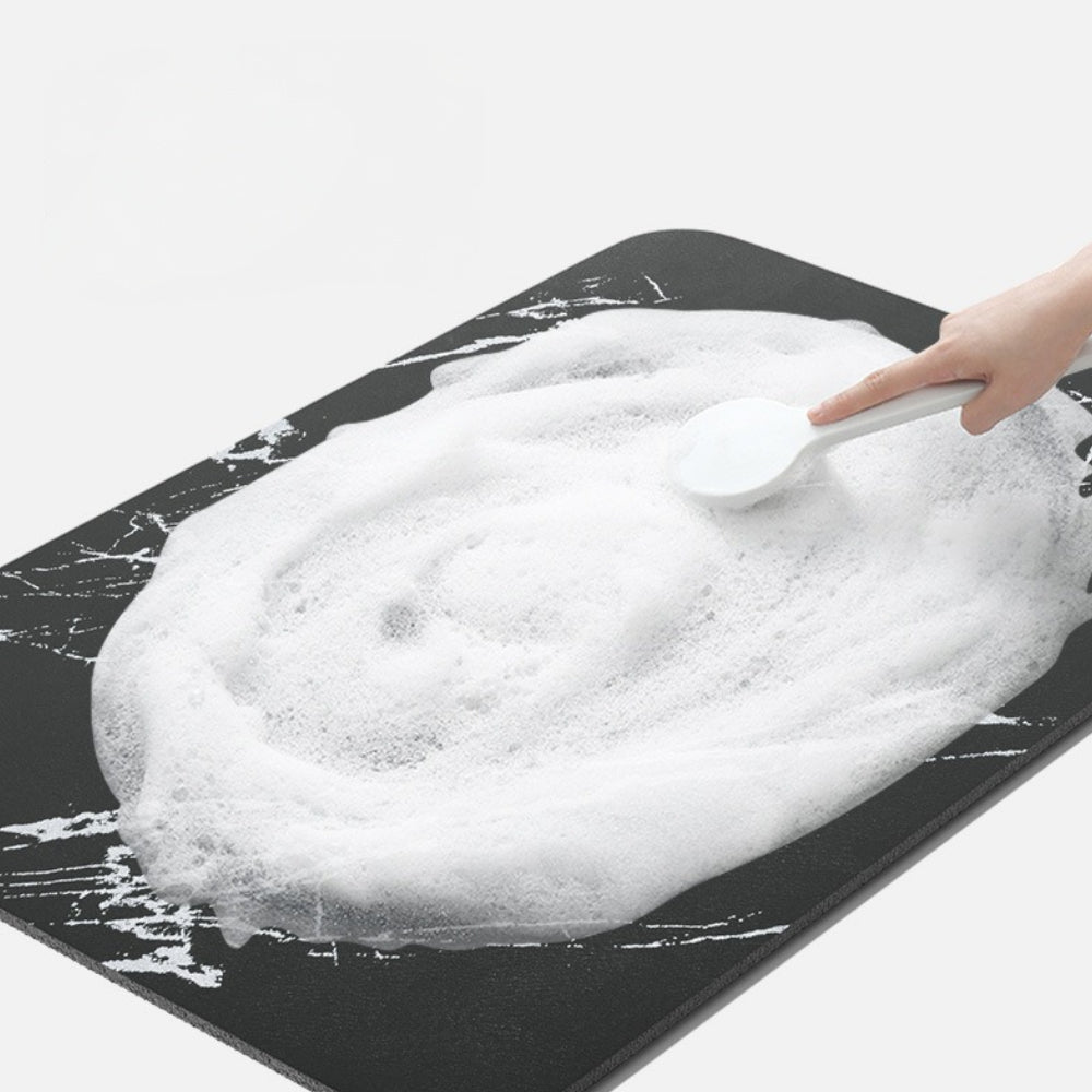 Tappetino Bagno Assorbente Pietra Diatomacea Antiscivolo Effetto Marmo