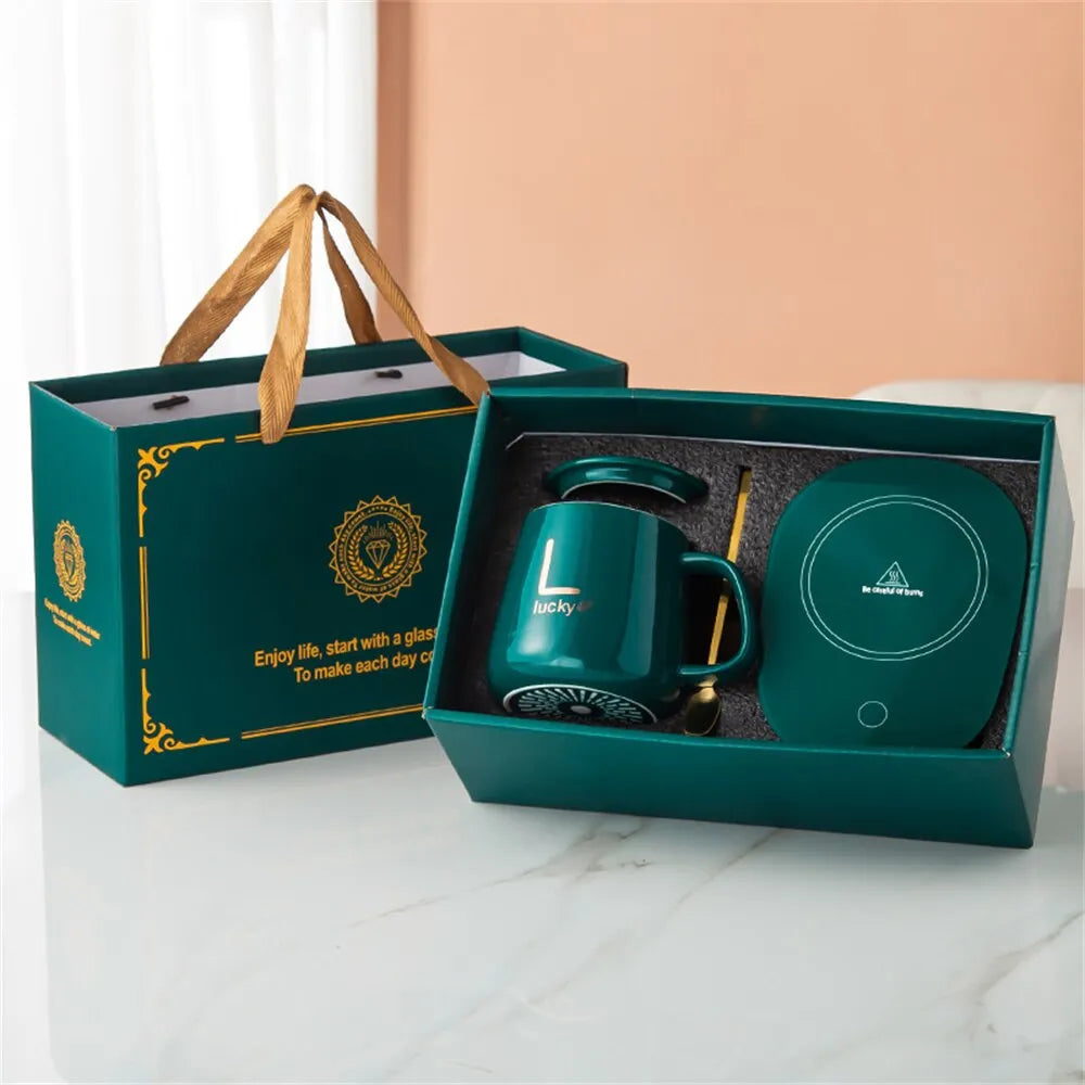 Tazza termica in ceramica con scaldatazze elettrico e termostato