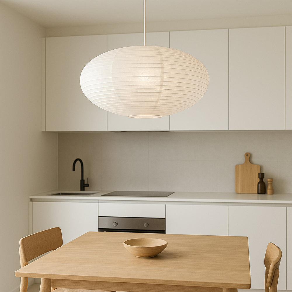 Wysalune | Lampada a sospensione giapponese wabi-sabi in carta di cotone