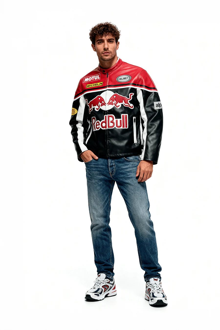 Giacca in pelle Red Bull Vintage Racing - Unisex - Retrò