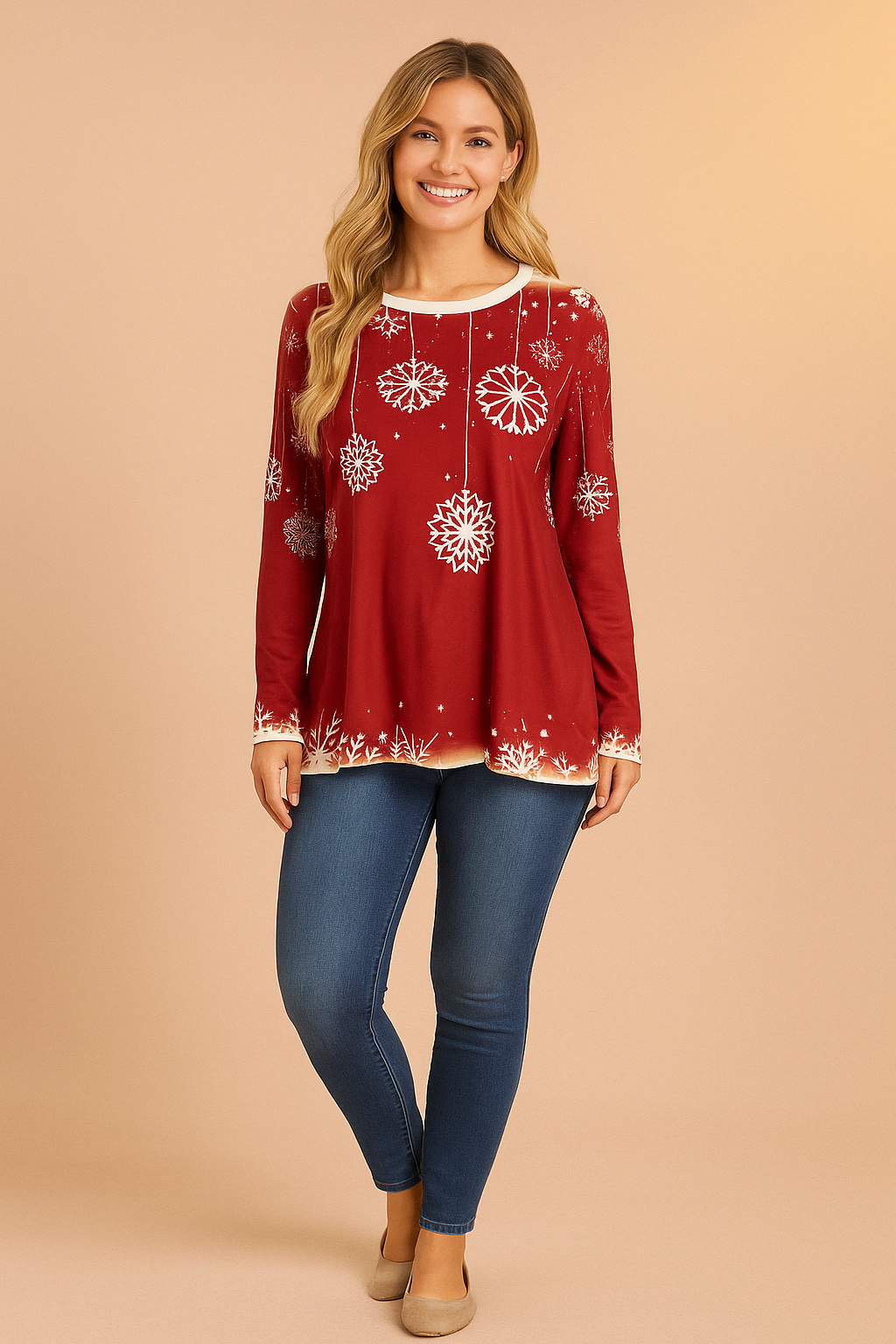Maglione natalizio da donna in maglia calda
