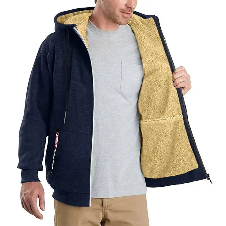 TOMMY - Felpa con Cappuccio e Zip in Pile