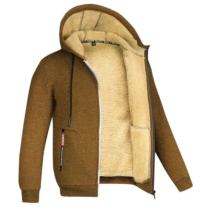 TOMMY - Felpa con Cappuccio e Zip in Pile