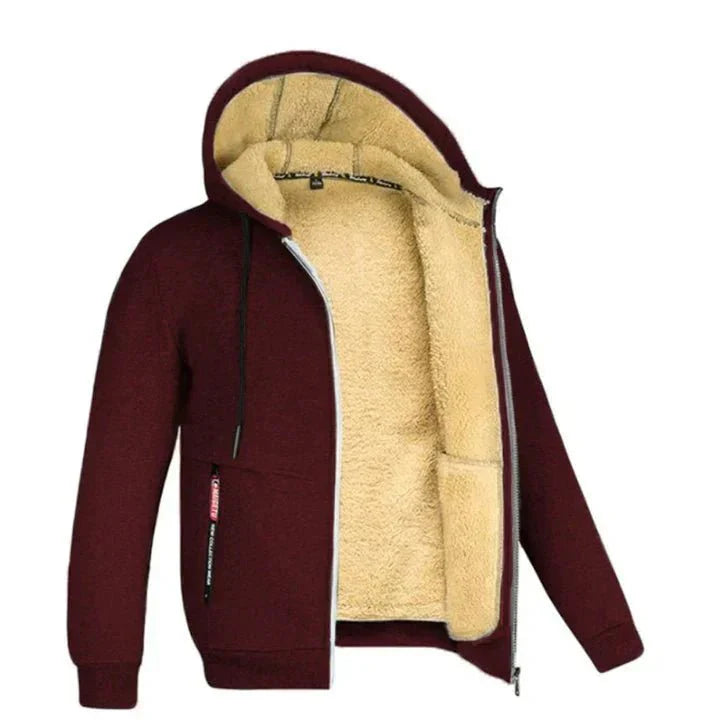 TOMMY - Felpa con Cappuccio e Zip in Pile