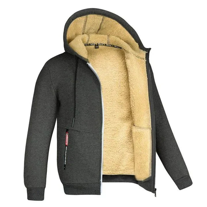 TOMMY - Felpa con Cappuccio e Zip in Pile