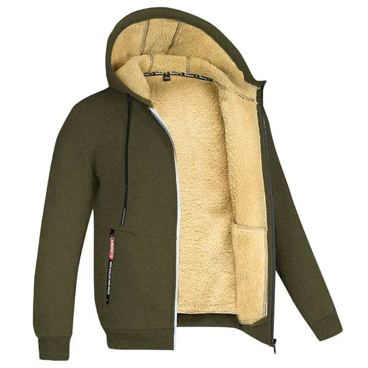 TOMMY - Felpa con Cappuccio e Zip in Pile