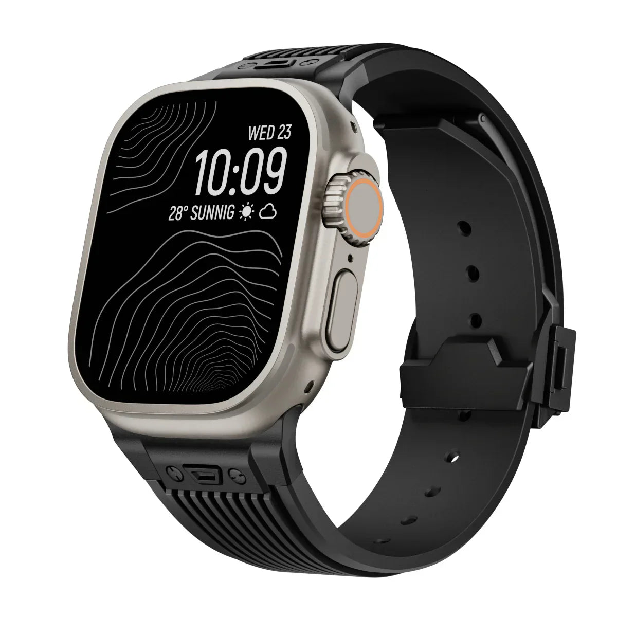 Cinturino arancione NovaFlex su Apple Watch