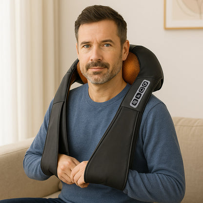 Dettaglio del cuscino massaggiante Shiatsu con testine rotanti