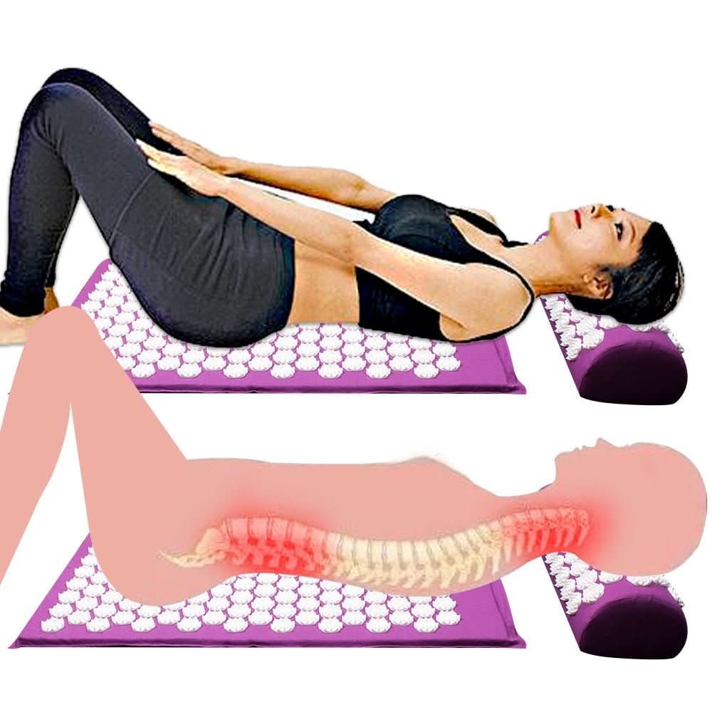 Relaxpress - Tappetino e cuscino da yoga per agopressione, sollievo naturale dal dolore e rilassamento