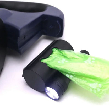 BORDEAUX DUO - doppio guinzaglio con LED e dispenser di sacchetti per passeggiate senza stress