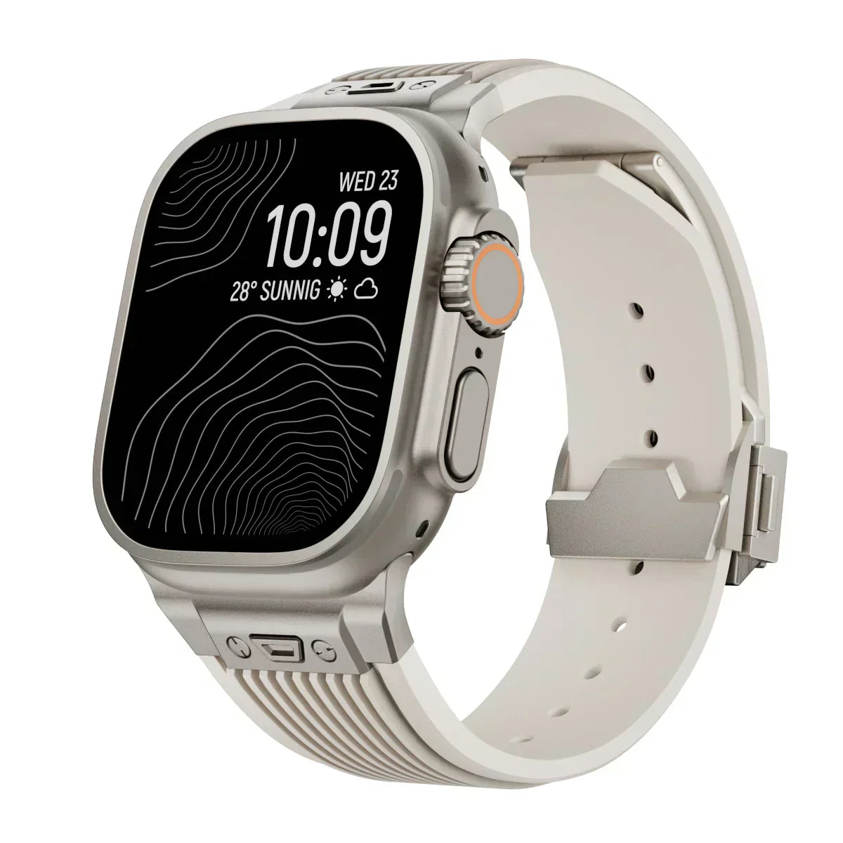 Cinturino bianco NovaFlex su Apple Watch