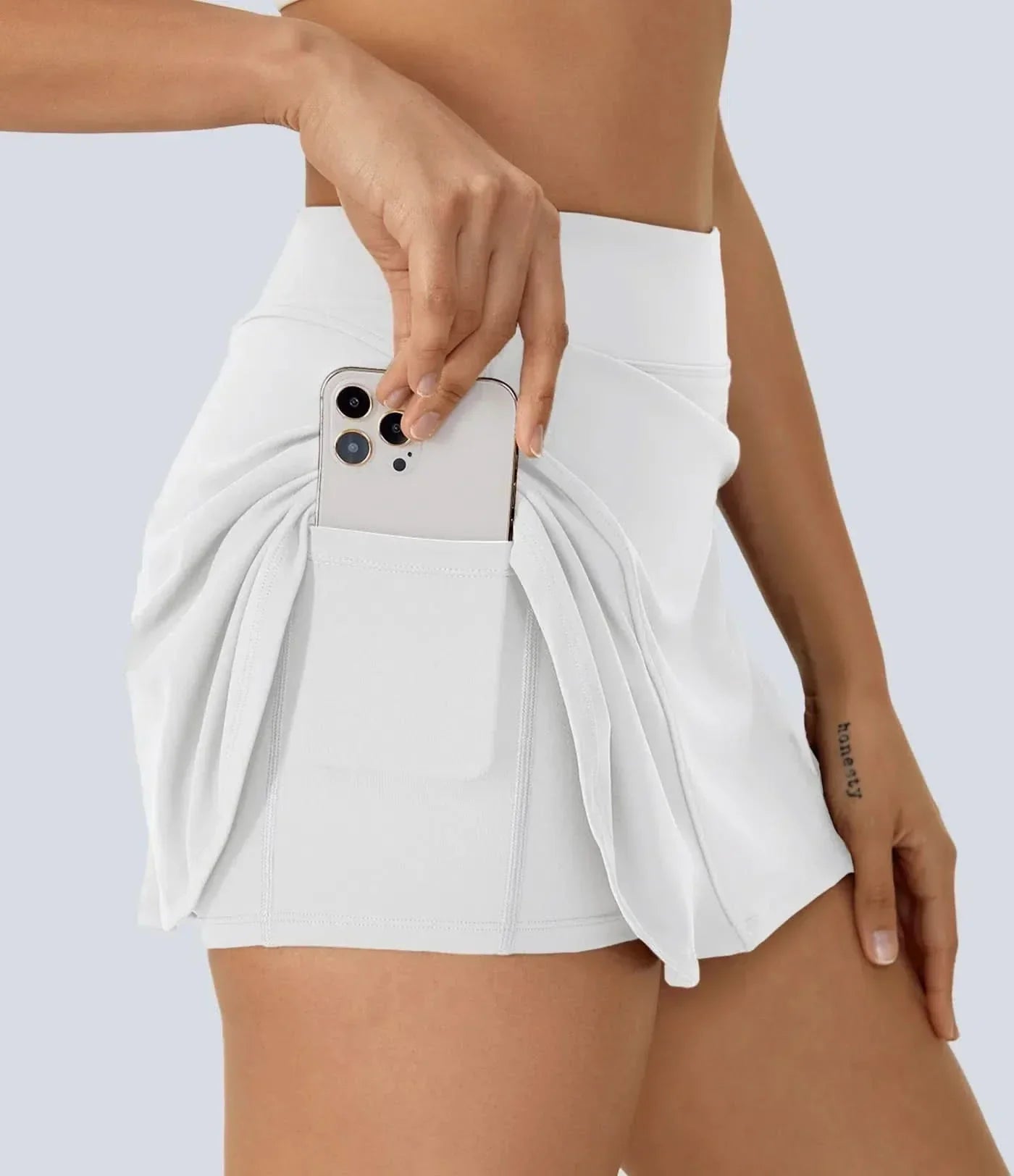 Gonna da tennis 2-in-1 per donne con tasche