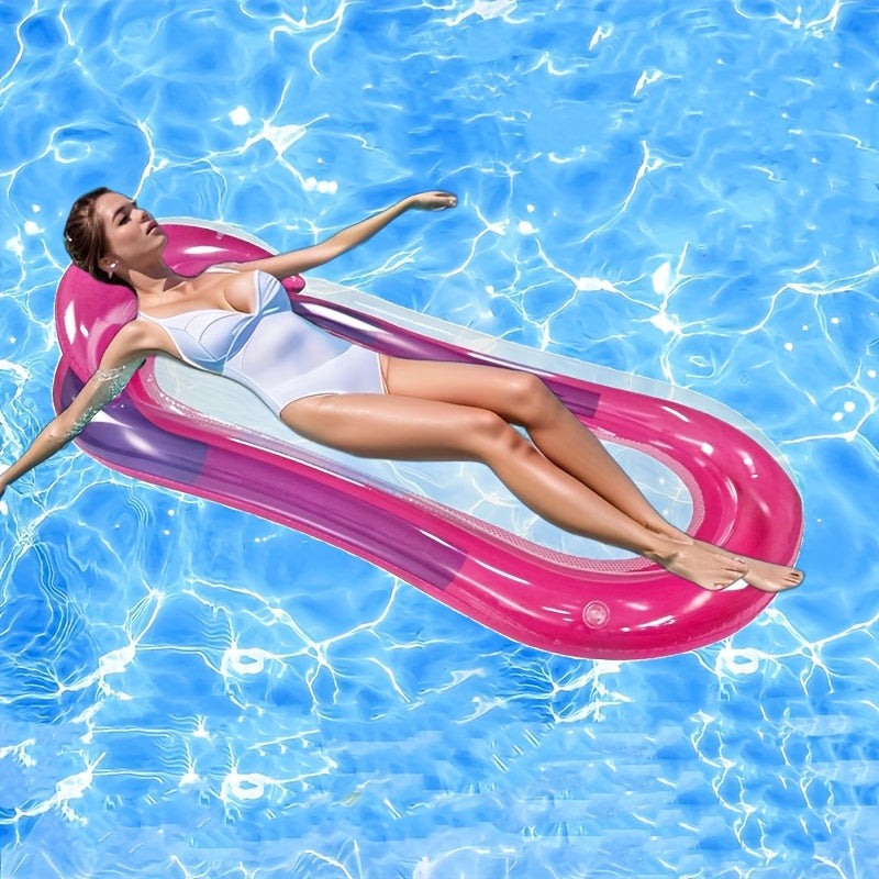 Materassino gonfiabile da piscina con schienale e superficie a maglie per il relax in acqua