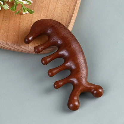 Calmcomb - Pettine massaggiante in legno di sandalo di lusso | Antistatico e ideale per la cura dei capelli e per massaggiare il cuoio capelluto