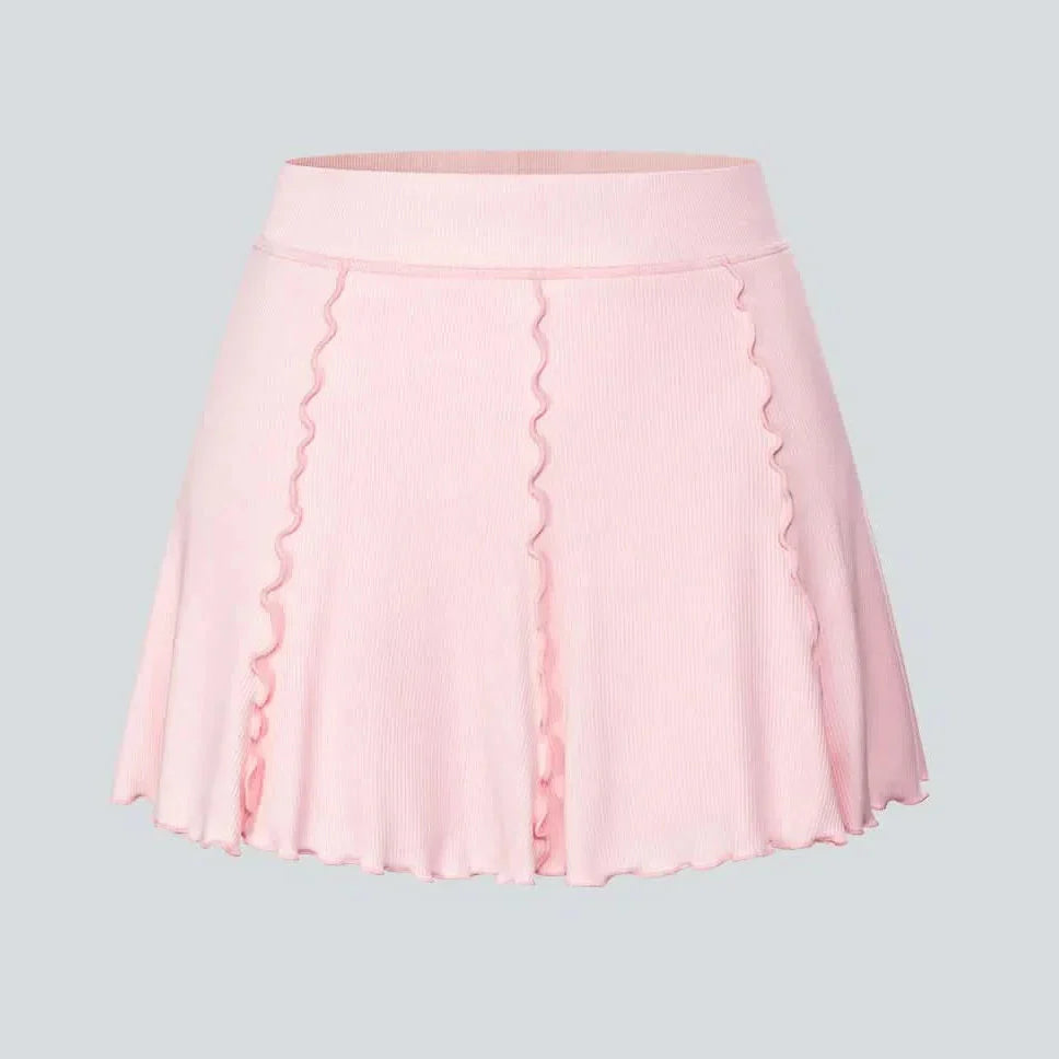 RIBBEDKNIT - Gonna da tennis femminile 2-in-1 con orlo a balze giocoso