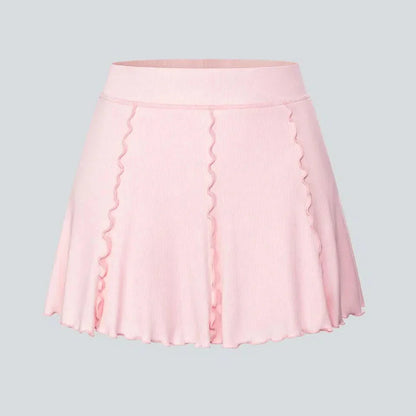 RIBBEDKNIT - Gonna da tennis femminile 2-in-1 con orlo a balze giocoso
