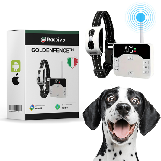 GoldenFence™ – Recinto wireless & Collare addestramento 2-in-1 – Sicurezza & Addestramento Facile 🐾
