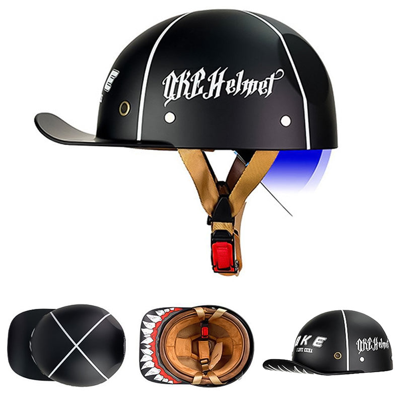 Casco da baseball per moto, colore nero