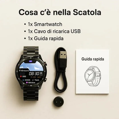 Smartwatch Innovativo | Monitoraggio Glicemia Non Invasivo con Bluetooth | Impermeabile IP67 per Controllo Salute e Fitness