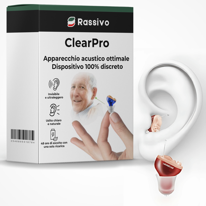 Apparecchio Acustico Invisibile - Protesi Uditiva Impermeabile e Ricaricabile | ClearPro