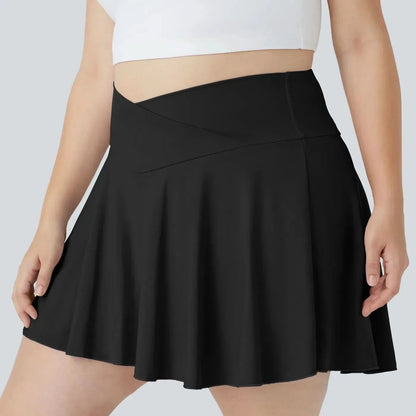 SOFTLYZERO - Gonna da tennis 2-in-1 leggera con vita a incrocio e tasche