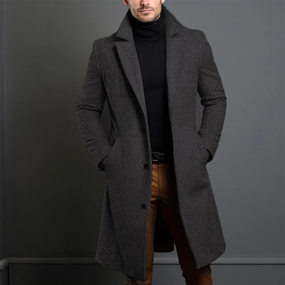 Cappotto da uomo in lana su misura – Cappotto lungo classico invernale per look eleganti o casual