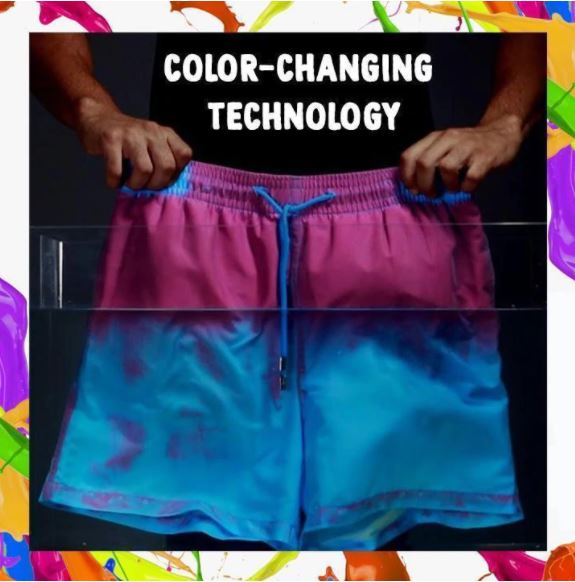 Pantaloncini da bagno che cambiano colore | Design estivo per piscina e spiaggia