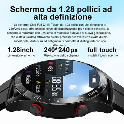 Smartwatch Innovativo | Monitoraggio Glicemia Non Invasivo con Bluetooth | Impermeabile IP67 per Controllo Salute e Fitness