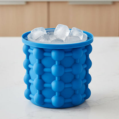 IceCube Maker - Stampo per cubetti di ghiaccio in silicone 2-in-1, salvaspazio, con funzione di raffreddamento