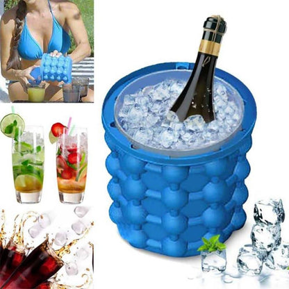 IceCube Maker - Stampo per cubetti di ghiaccio in silicone 2-in-1, salvaspazio, con funzione di raffreddamento