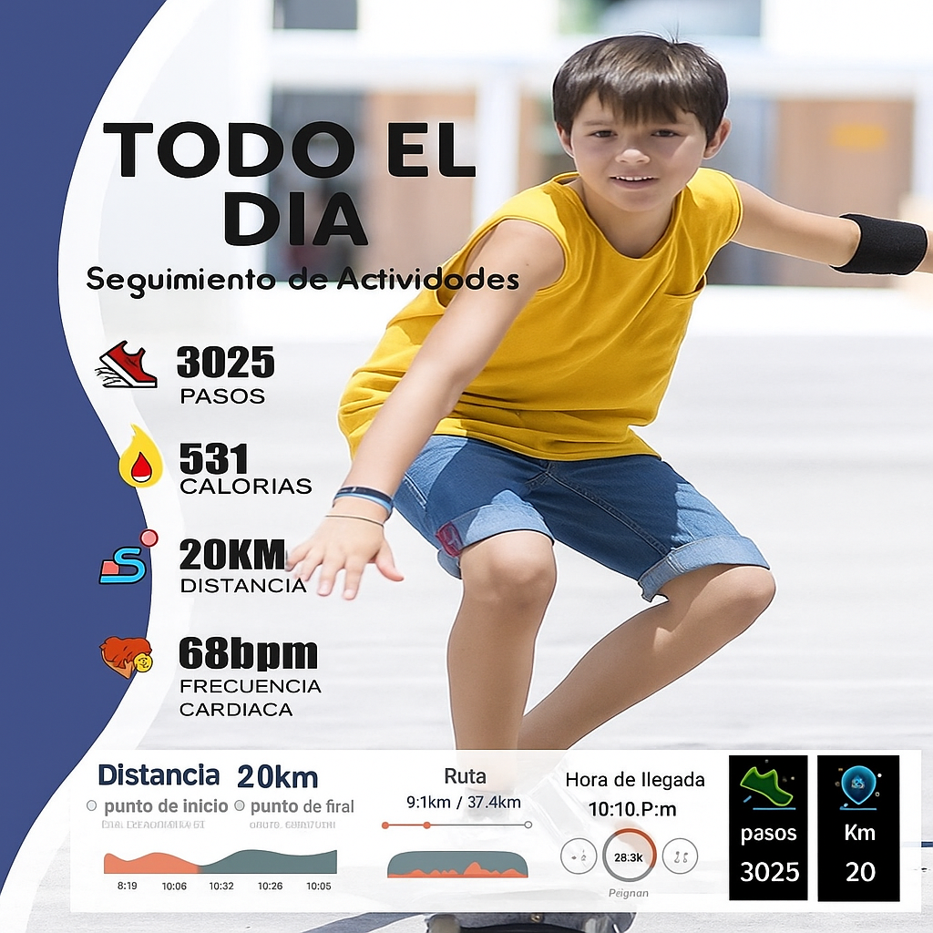 Orologio fitness GPS per bambini con frequenza cardiaca